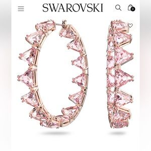 New Swarovski pink hoops